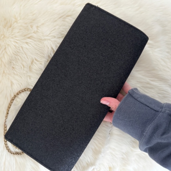 Black glitter clutch with hold chain - Picture 5 of 5